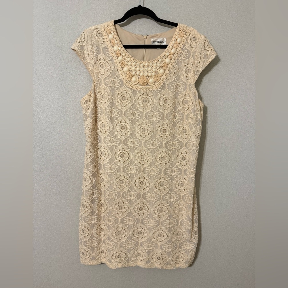 Studio I Cream Lace Mini Dress